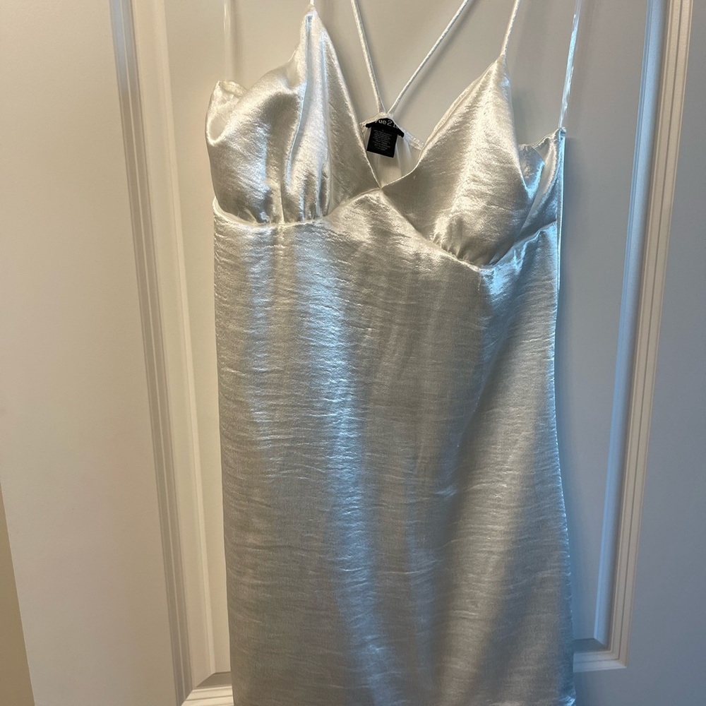 White silk dress